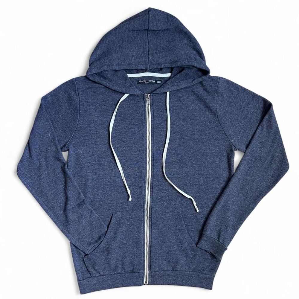 Brandy Melville Navy Blue Zip Up Hoodie